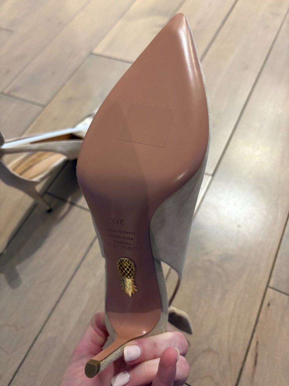 Aquazzura Women's Beige Bow Tie Pump 85 - Picture 7 of 12